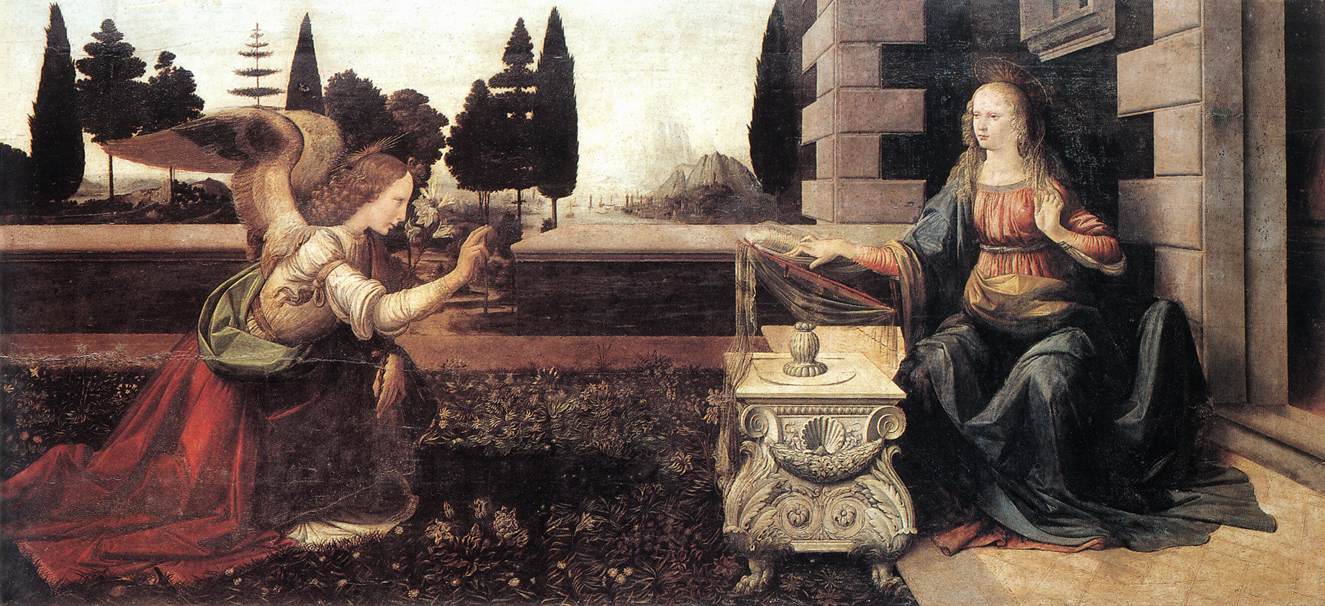  Leonardo  Da Vinci The Annunciation d